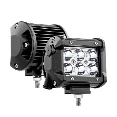 China 4inch led pods 18w work LED light bar with ip68 waterproof breather for Tractor Off Road ATV UTV Truck Car Snowmobile 12V 24V 3.9*3.2*2.6inch 96*81*68mm for sale