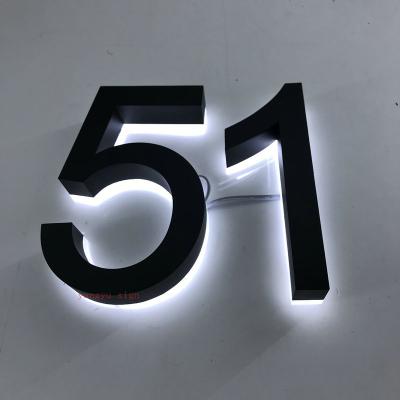 China Modern Led Hotel Door Plate 8 Inch House Number Letters Sign for sale