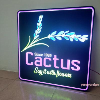 China Custom Outdoor Acrylic Light Box Glow Outdoor Led Sign Hanging Panels for sale