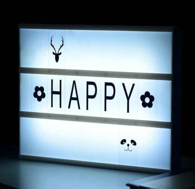 China Cinema A4 Size DIY LED Acrylic Letter Light Box Rechargeable Battery Operated Light Box for sale