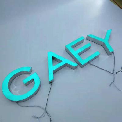 China Stainless Steel 3D Outdoor and Indoor Frontlit White Epoxy Resin Led Letters Sign Board Led Light for sale