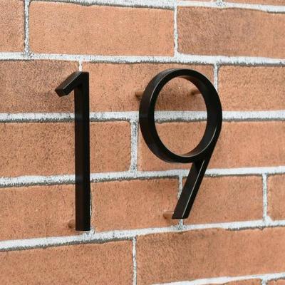 China Customized Modern Solid Metal Address Number Stainless Steel House Number For Hotel for sale