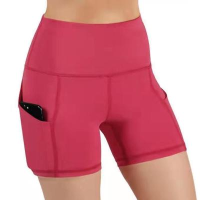 China Hot Selling Yoga Gym Wear Shorts Fashionable High Waist Ladies Breathable Short Leggings With Pocket for sale