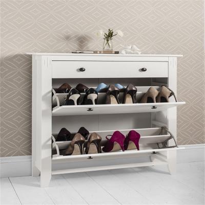 China Exquisite KD Design Lobby Furniture Wooden Shoe Cabinet With Drawer for sale