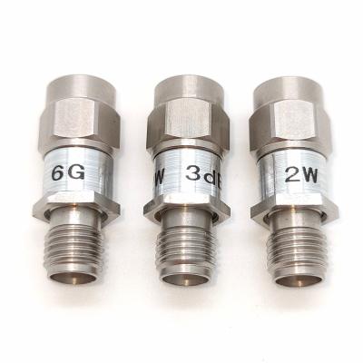 China 303 Stainless Steel 6GHz 2W 3 5 6 10 20 30 40dB Stainless Steel Wifi Bluetooth Test SMA Coaxial Fixed Connector RF Attenuator for sale