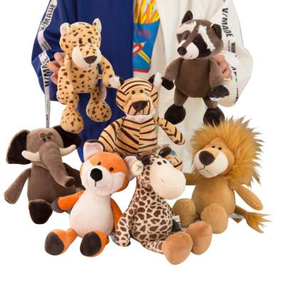 China Promotional Gifts/Kids Game/Decoration/Pretty Gift Newest Custom Jungle Animal Toys Soft Stuffed Fox Raccoon Giraffe Elephant Plush Toy for sale