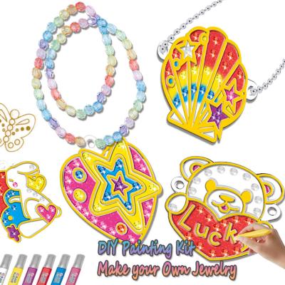 China DIY Painting Glue Crystal Set Window Art Kids Educational Craft DIY Animal Key Chain Making Jewelry Painting Kits Kids Glue Crystal Pattern Coloring Toys for sale