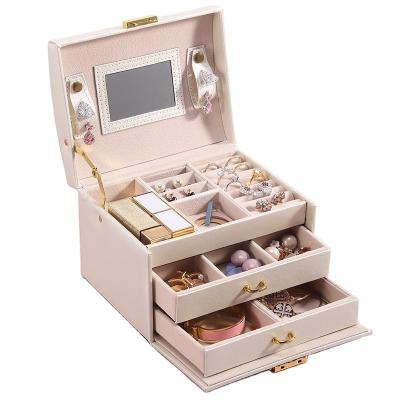 China Jewelry Packaging Box Jewelery Storage Boxes Zipper Trinket Organizer Travel Jewelry Box For Women Girl for sale