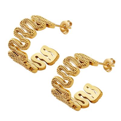 China Fashion Environmental Friendly Gold Plated Geometric C Shaped Jewelry Earrings Women for sale