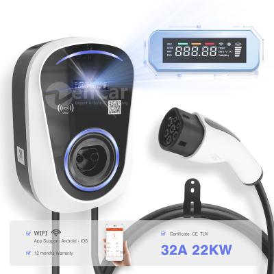 China Duosida Wallbox 32A 22KW EV Charging Station WIFI Home Fast Car EV Wall Mounted Safe Charger 2080-SES-32-ORW-3-5C for sale