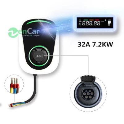 China EV Car Charging 32A 7.2KW EV Wallbox Fast EV Charger Car Electric Vehicle Charging Station Wall Mounted Type - 2 Plug for sale