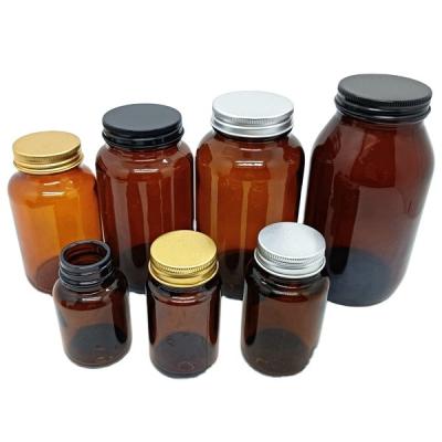 China Chemical Wide Mouth 60Ml-500Ml Amber Glass Pharmaceutical Pill Capsule Bottles For Tablet for sale