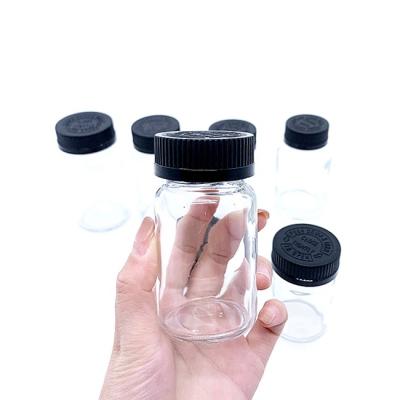 China Round 150cc Empty Clear Glass Vitamin Pill Freshness Preservation Supplier Pharmaceutical Bottle With Gold Aluminum Cap for sale