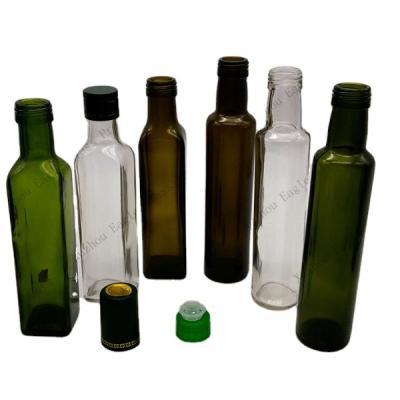 China Beverage sunflower cooking Square OilClear marasca shape olive oil glass bottles 250ml 500ml 750ml 1000ml for sale for sale