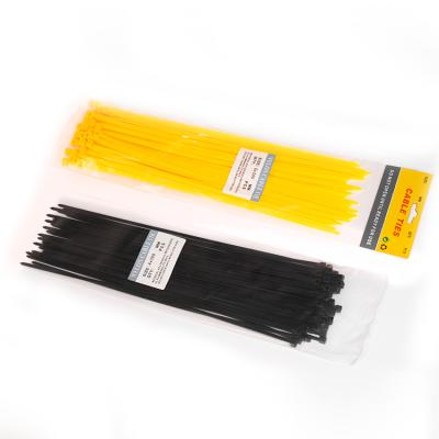 China Electrical Applications Edge Black And White Plastic Packing Self-Locking Nylon Cable Ties for sale