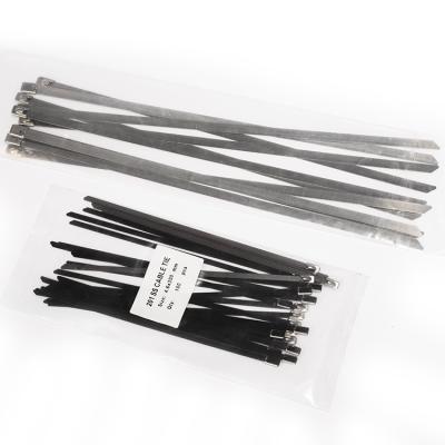 China Electrical applications siver stainless steel 201/304 cable tie used for automotive and others for sale