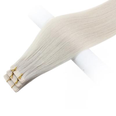 China Moresoo #1000 Blonde Human Hair Extension Supply Silky Straight White Virgin Tape In Hair Extensions for sale