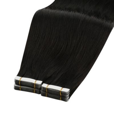 China Moresoo Silky Straight #1B Off Virgin 25g Black Tape In Hair Extensions 100% Virgin Hair for sale