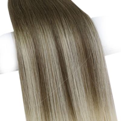 China Moresoo #Bala8/60 Virgin Hair Extensions Sellers Best Quality Silky Straight Indian Human Balayage Tape In Hair Extension for sale