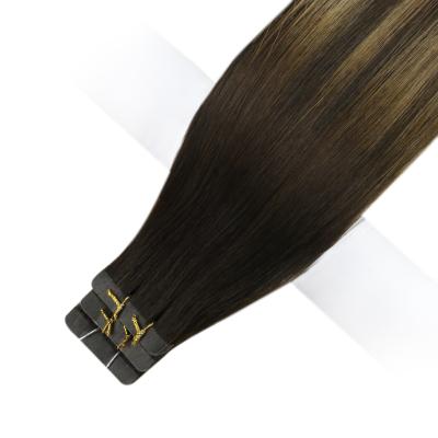 China Moresoon #2/6/18 Silky Straight 100% Virgin Hair Best Quality Tape In Hair Extensions for sale