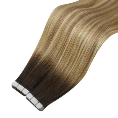 China Moresoo #3/8/22 Remy Natural Indian Hair Extensions 100% Straight Ombre Hair Tape In Hair Extension for sale