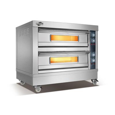 China Double Deck 2 Commercial Catering Tray Electric Oven For Bread Commercial Toast for sale