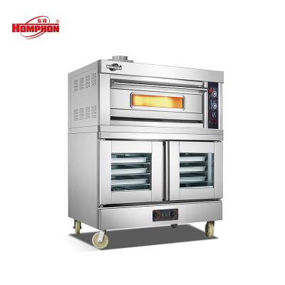 China WFC-102QF Premium Commercial Flour Mill Bakery Equipment 1Deck 2 Trays Gas Oven With Proofer Restaurant Professional Cake Making Machi for sale