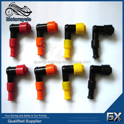 China Colorful Rubber Spark Plug Cap Motorcycle Spark Plug Cap Red/Orange/Yellow/Black for sale