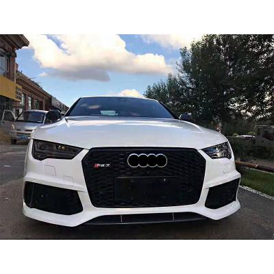 China Body Plastic Kit Include Front Bumper Diffuser Rear Spoiler For Audi A7 2016-2018 Change To RS7 Model for sale