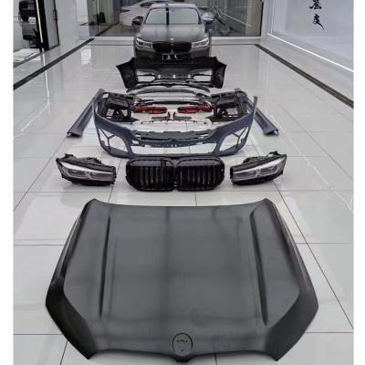 China Plastic Body Kit Include Front Rear Bumper Grille Hood Damper For BMW 7 Series G11 G12 2016-2019 Change To 2020 Style for sale