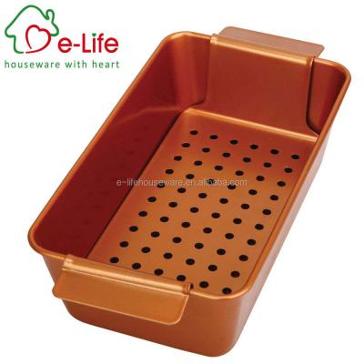 China ELIFE SUSTAINABLE METAL MADE MEATLOAF CASSEROLE WITH COPPER NON-STICK COATING for sale