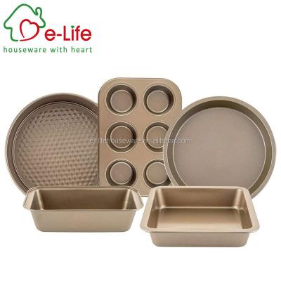 China Sustainable Elife 5 Piece Shaped Carbon Steel Bakeware Set for sale