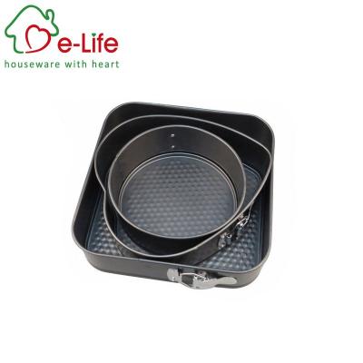 China ELIFE GRAY SUSTAINABLE NON STICK SPRINGFORM PAN SHAPED SET OF 3 for sale