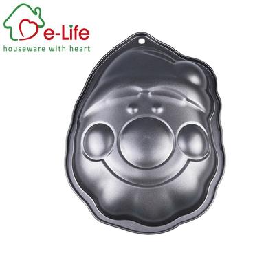 China Viable factory hot sales! Metal With Nonstick Finished Christmas Santaman Shaped Baking Tray Cake Mold For Oven Use At Home for sale