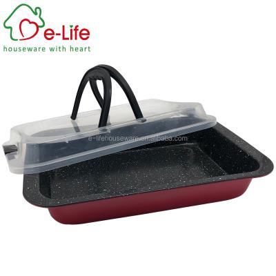 China Elife 36x24x5cm Rectangle Sustainable Cake Pan, Can With Plastic Cover for sale