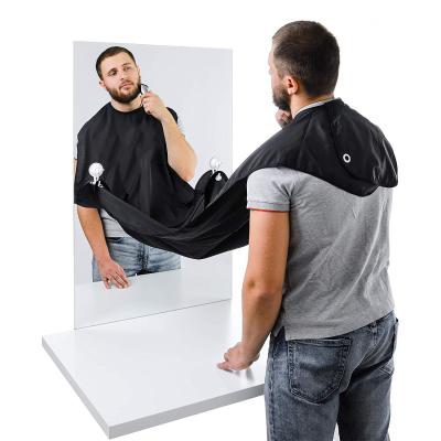 China Waterproof Professional Logo Customized Polyester Black Beard Shaving Apron Cape for sale