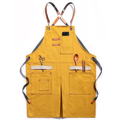 China Comfortable Wholesale BBQ Bib Apron For Chef Cloth Split-leg Logo Custom Kitchen Apron for sale