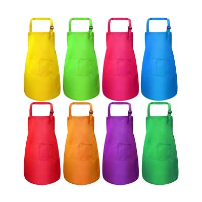 China Colorful Logo Durable Pockets Wholesale Custom Chef Eco-Friendly Cooking Kids Children Adjustable Apron for sale