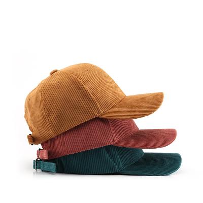 China COMMON 6 Panels Baseball Cap Warm Unisex Logo Embroidery Winter Corduroy Hat Custom Hats for sale