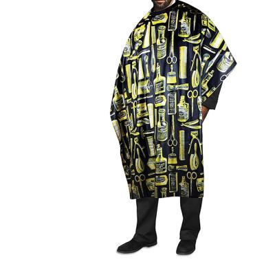 China Amazon Professional Polyester Printed Barber Hairdressing Waterproof Hot Selling Cape For Hair Cutting for sale