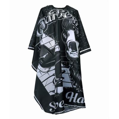 China Custom Printed Waterproof Professional Polyester Salon Hairdressing Barber Cape for sale