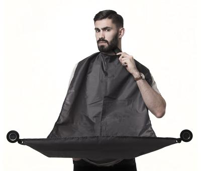 China Waterproof Professional Logo Customized Black Polyester Men Shaving Beard Shaving Bib Apron Cape for sale