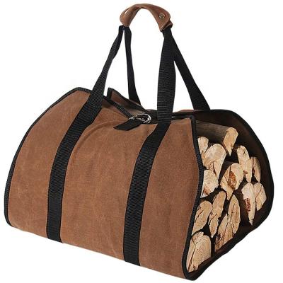 China Tote Bag Firewood Log Carrier Canvas Storage Bag Log Carrier Heavy Duty Durable Wooden Firewood Packing Bag Carrier Tote Bag for sale