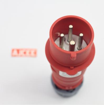 China AJCEE industrial P0141 ip44 16a 380v 440v 4pin 3pin+ industrial plug and n waterproof industrial electrical male power socket for sale