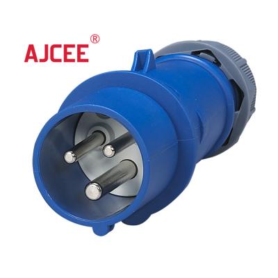 China AJCEE 220v ip44 3pin 16amp Industrial Waterproof Industrial Power Eu Electrical Male Female Plug and Socket with CE for sale