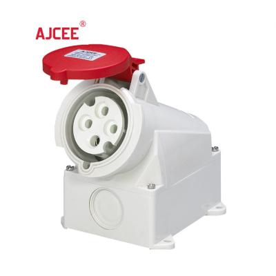 China AJCEE industrial waterproof industrial electrical socket ip44 4pin 32amp 380v with CE for sale