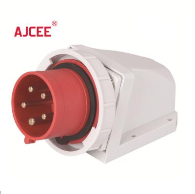 China AJCEE industrial waterproof industrial wall panel ip67 32a 3p+e+N 5pin 220v 240v 380V 440V mounted socket with CE for sale