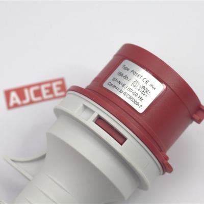 China AJCEE ip44 5pin industrial phase reversal industrial plastic socket for sale