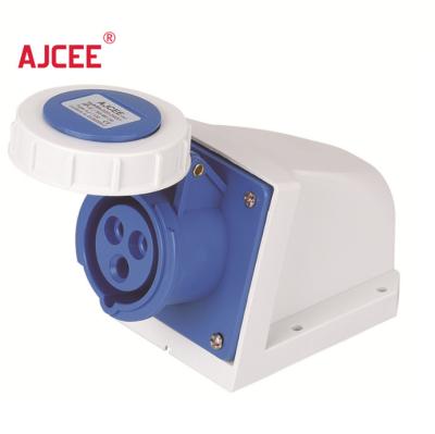 China AJCEE ip67 3pin 16amps 220v industrial waterproof industrial extension wall electrical power socket with CE for sale