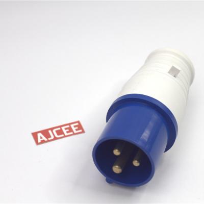 China Best IP44 16A 3Pin 2P+E 6H 230V 250V AJCEE Industrial Selling Blue Industrial Power Socket CEE/IEC603902 for sale